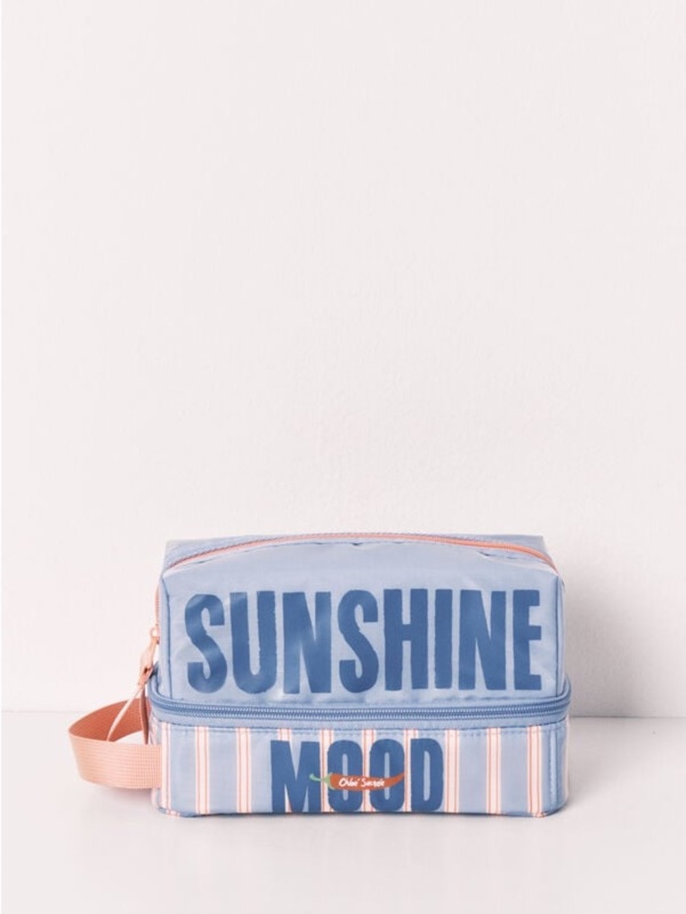 Sunshine Mood Blue Cosmetic Travel Case with Carry Strap